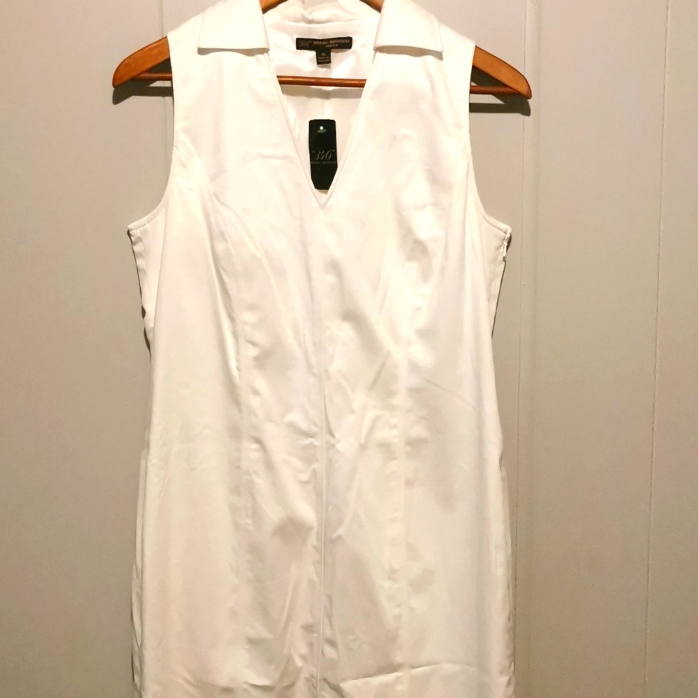 Brooks Brothers White Sleeveless Dress Size 10